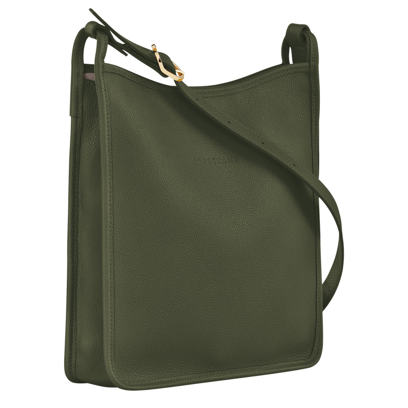 Longchamp |Le Foulonn M Umhängetasche Khaki – Leder |Khaki