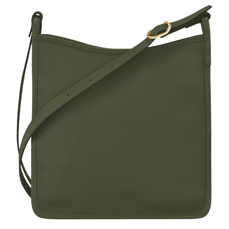 Longchamp |Le Foulonn M Umhängetasche Khaki – Leder |Khaki