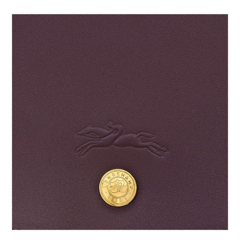 Longchamp |Pure M Umhängetasche Aubergine – Leder |Aubergine